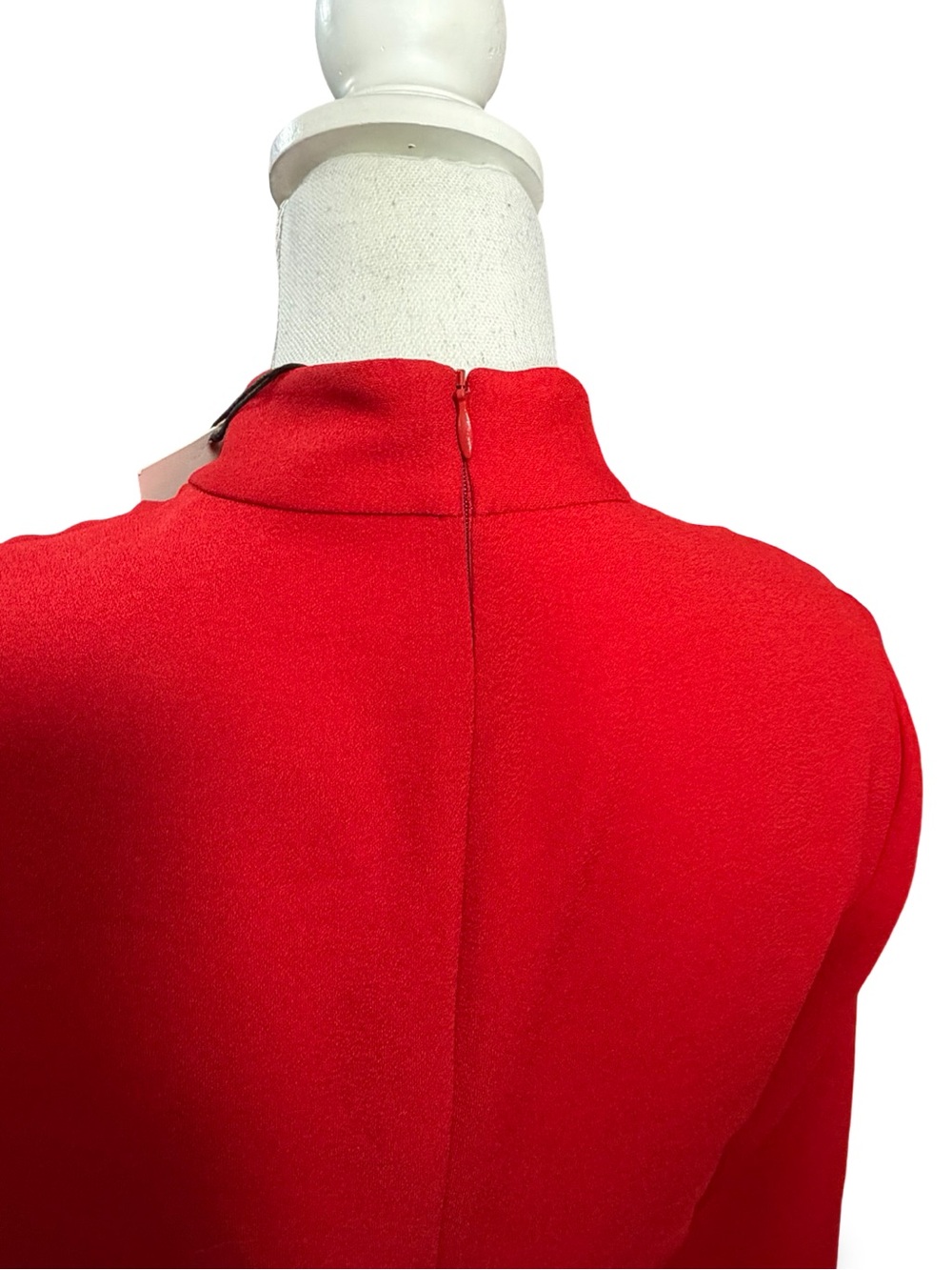 Zara Red Mandarin Collar Midi Dress with Frog Fasteners S - Picture 13 of 14